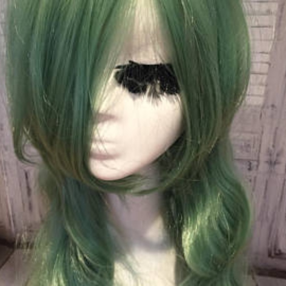 New long green wavy wig cosplay goddess length main image 7